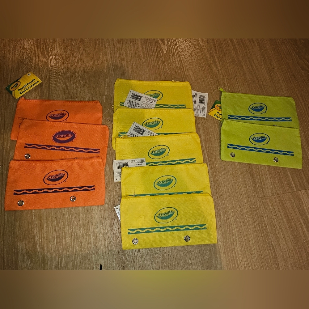 Crayola Pencil Pouches in Orange and Yellow& Green